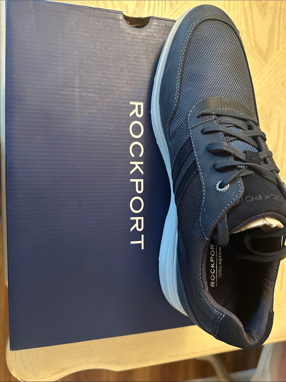 Rockport Navy and White Men's Lace-Up Sneaker